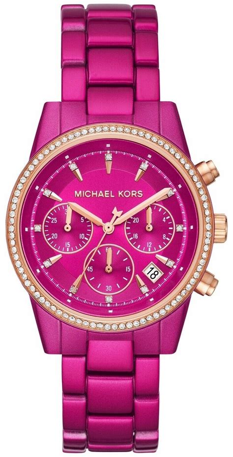 michael kors pink watch macys|michael kors black diamond watch.